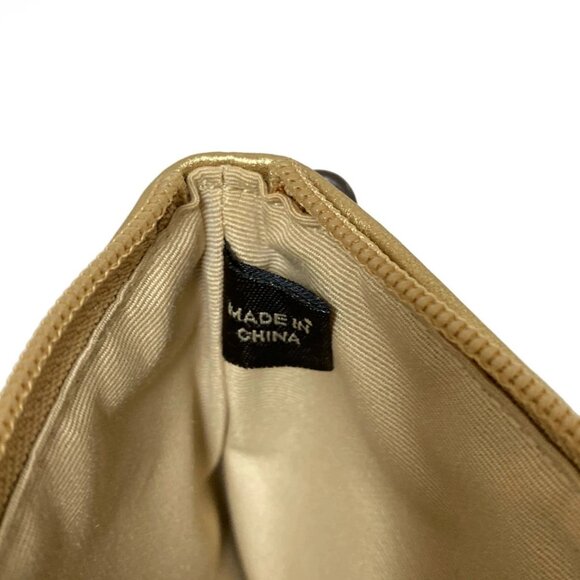 Auth COACH Signature - Beige Gold Jacquard Leather Hardware Pouch - Picture 6 of 6